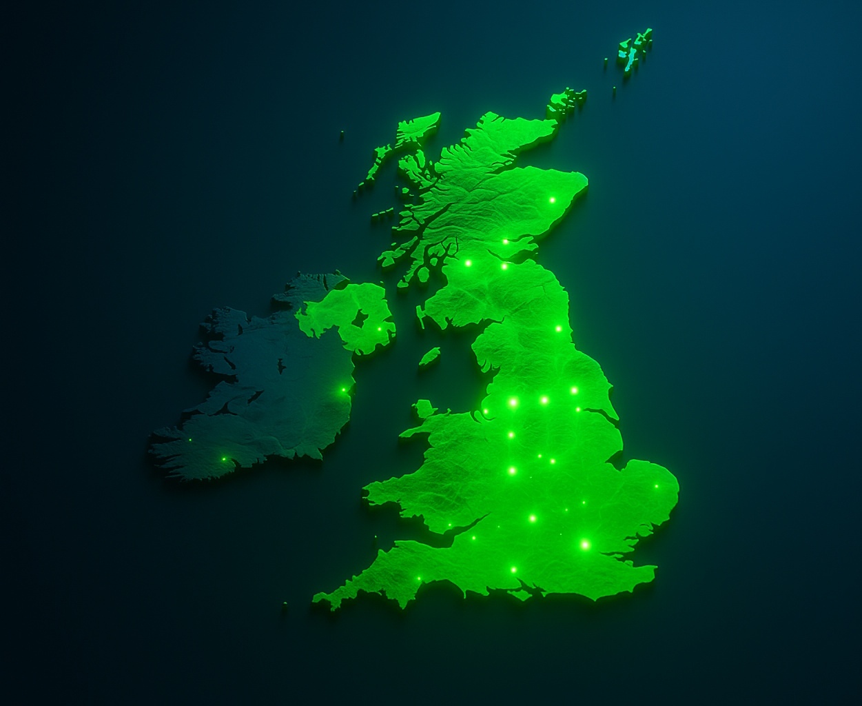 UK map showing solar installer coverage